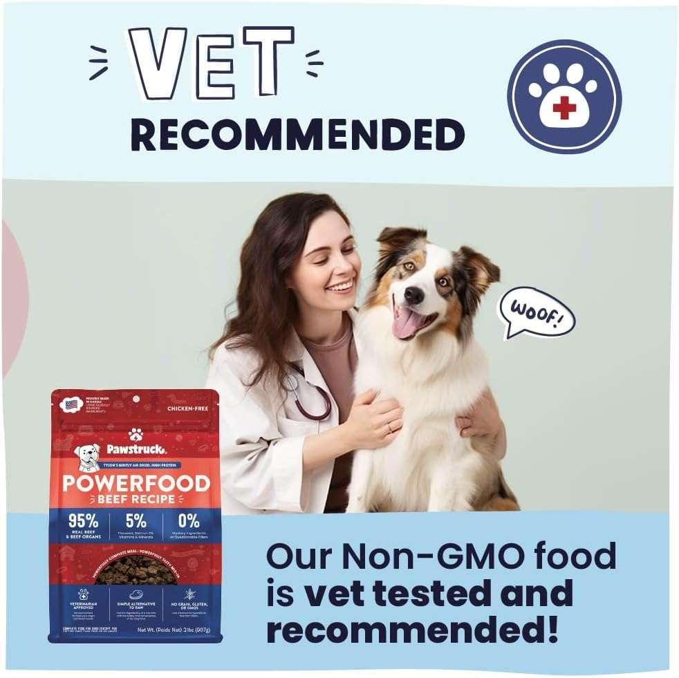 Pawstruck Air Dried Dog Food with Real Beef, Grain-Free, Made in USA, Non-GMO & Vet Recommended, High Protein Limited Ingredient Full-Feed for All Breeds & Ages, 2lb Bag - Image 4