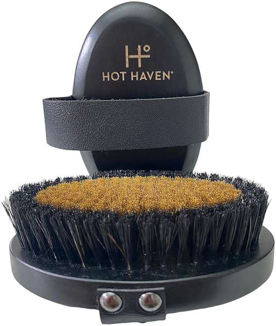 HOT HAVEN Ionic Copper Dry Brushing Body Brush for Lymphatic Drainage, Exfoliating Body Dry Brush for Radiant Skin, Dry Skin Brush for Cellulite, Blood Circulation Improvement, Reduce Stress - Image 1