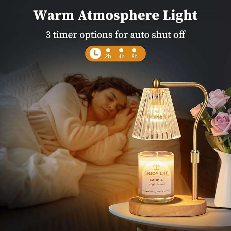 seenlast Candle Warmer Lamp with Timer Dimmer Adjustable Height for New Home Bedroom, Vintage Home Decor for Scented Jar - Image 5