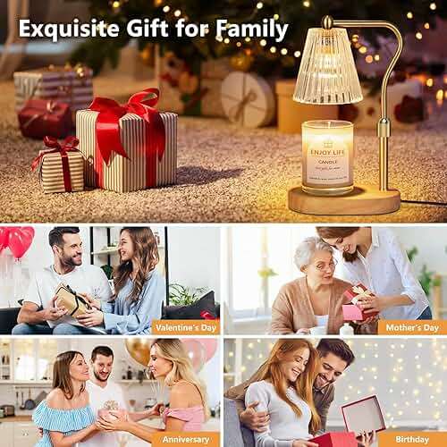 seenlast Candle Warmer Lamp with Timer Dimmer Adjustable Height for New Home Bedroom, Vintage Home Decor for Scented Jar - Image 7