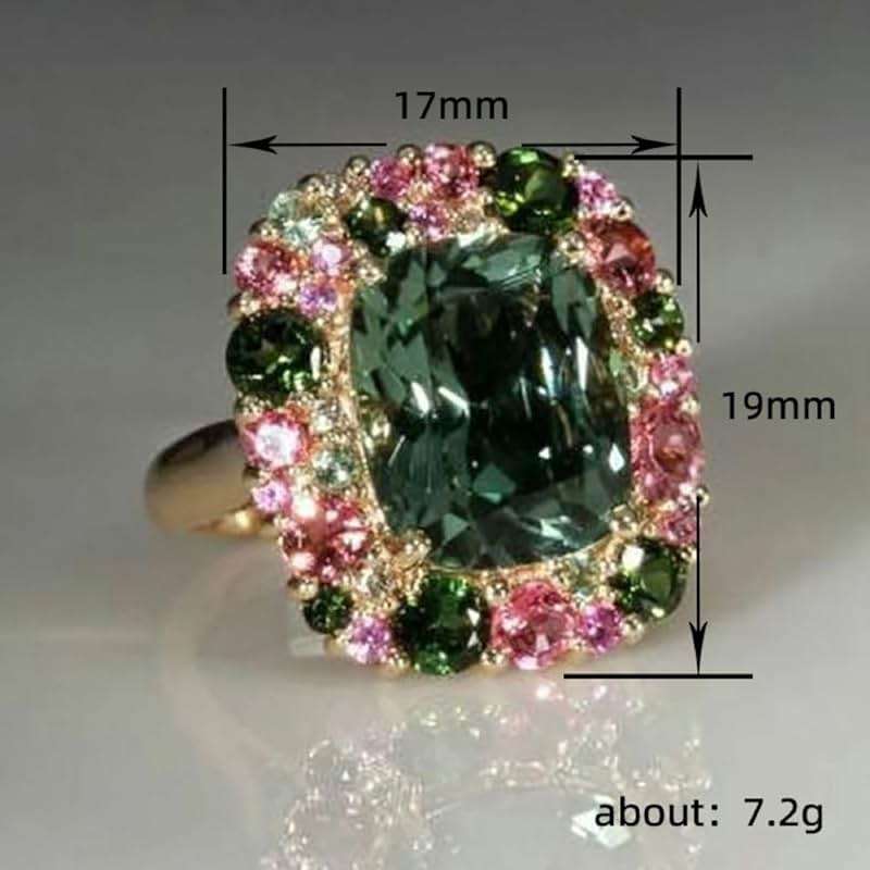 Viyuroyk 925 sterling silver Shiny multi-colored diamond Wedding ring Engagement ring Cubic Zirconia Diamond Rings Clothing, Shoes & Jewelry Women Jewelry Rings Statement - Image 5