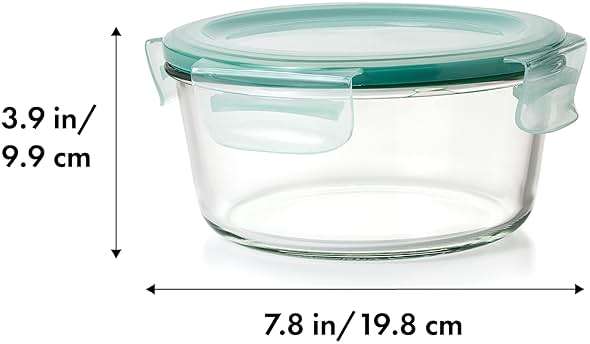 OXO Good Grips Smart Seal Glass Food Storage Containers - Rectangle (8 Cup) and Round (7 Cup) - Image 2