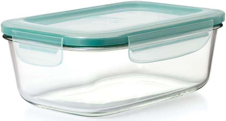 OXO Good Grips Smart Seal Glass Food Storage Containers - Rectangle (8 Cup) and Round (7 Cup) - Image 3