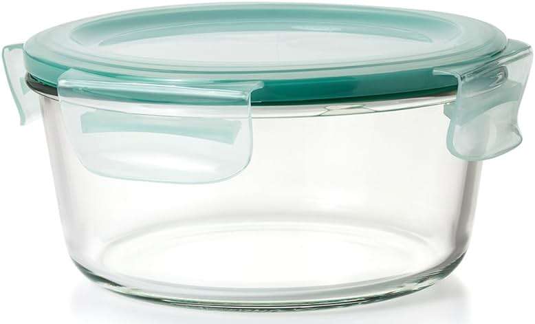 OXO Good Grips Smart Seal Glass Food Storage Containers - Rectangle (8 Cup) and Round (7 Cup) - Image 6