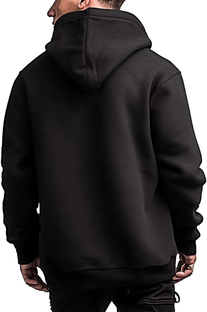 Genafy Hoodies for Men Full Zip Up Fashion Sweatshirt Thick Fleece Sherpa Lined Winter Jackets Warm Coats - Image 5
