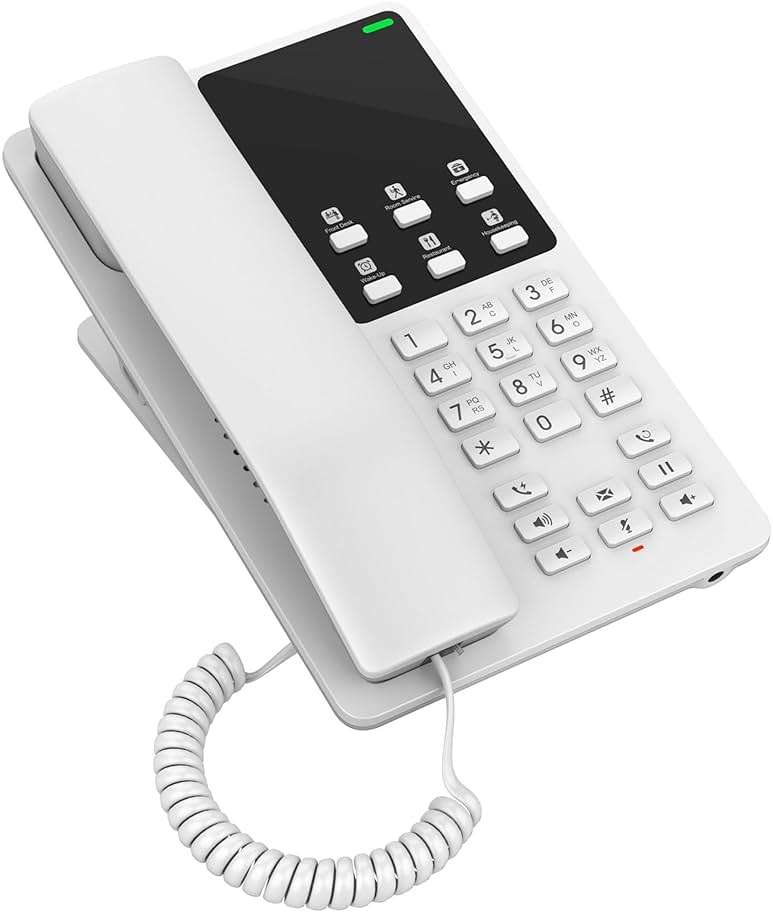 Grandstream GHP620 Hotel IP Phone | 2 Lines, 2 SIP Accounts | Power Adapter Not Included | White - Image 2