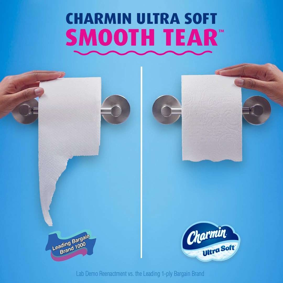Charmin Ultra Soft Toilet Paper 6 Mega Rolls = 24 Regular Rolls - Image 3