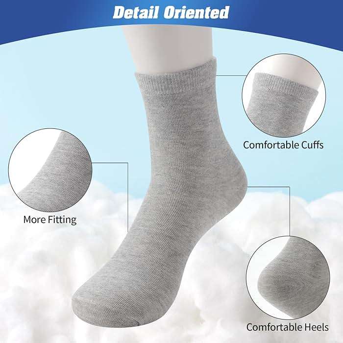 Sophproton 150 Pairs Mens Quarter Socks Athletic Moisture Wicking Casual Sports Socks Bulk Pack for Homeless Unisex Men Women - Image 4