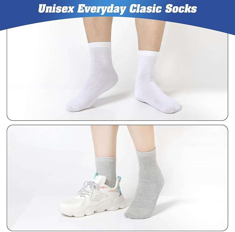 Sophproton 150 Pairs Mens Quarter Socks Athletic Moisture Wicking Casual Sports Socks Bulk Pack for Homeless Unisex Men Women - Image 5