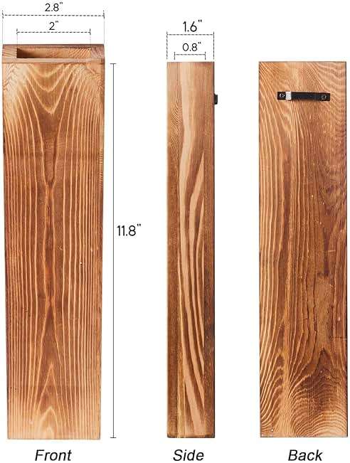 Mokof 4-Pack Wood Wall Planters with 8 Removable Faux Eucalyptus Stems - Modern Farmhouse Wall Decor for Living Room, Bedroom, Bathroom - Wooden Wall Vases and Fake Eucalyptus for Home Office Decor - Image 8
