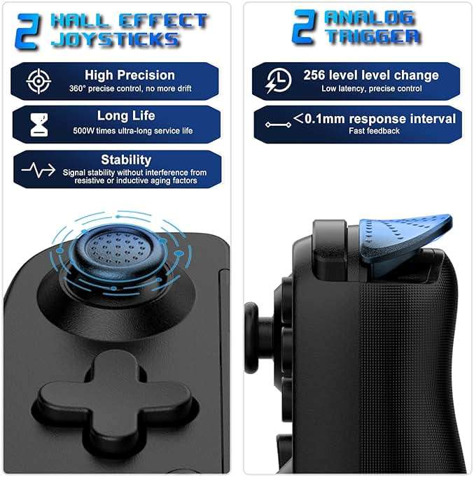 arVin Mobile Gaming Controller for iPhone 16/15/14/iPad/Android Phone/Tablet/Switch, PS Remote Player Gamepad for PS5/PS4/Xbox/PC, Wireless Joystick Play Cloud Gaming, Arcade Mfi Games, CODM, Roblox - Image 4