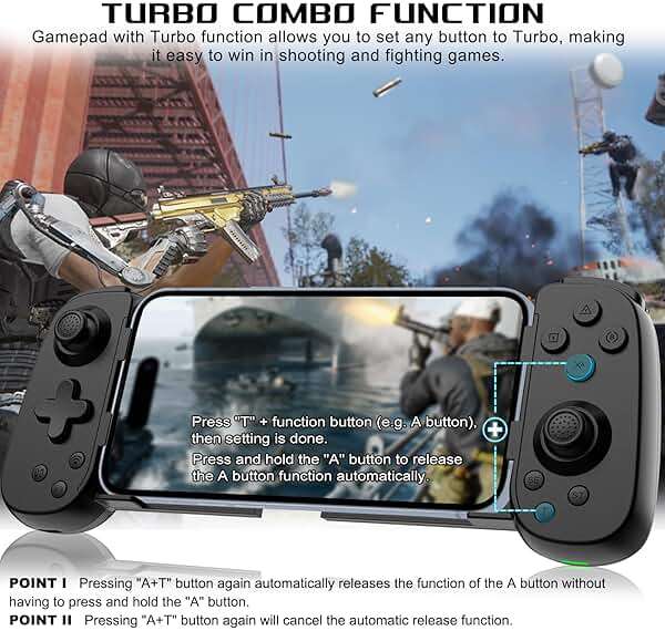 arVin Mobile Gaming Controller for iPhone 16/15/14/iPad/Android Phone/Tablet/Switch, PS Remote Player Gamepad for PS5/PS4/Xbox/PC, Wireless Joystick Play Cloud Gaming, Arcade Mfi Games, CODM, Roblox - Image 5