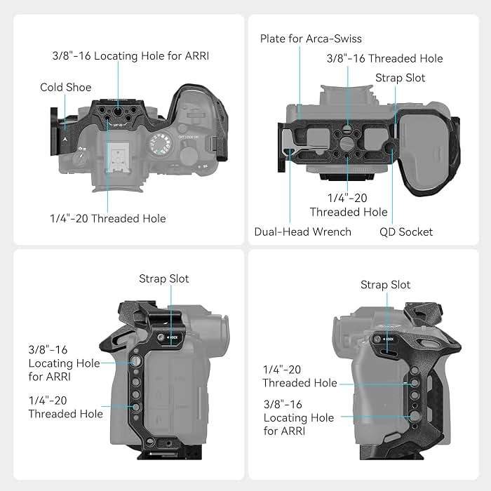 SmallRig“Black Mamba”Camera Cage for Canon R6 Mark II and R6 Mark III,Quick Release Plate for Arca-Type, Film Movie Making Camera Video Cage with Shoe Mount, 1/4''-20 & 3/8''-16 Threaded Holes - Image 3