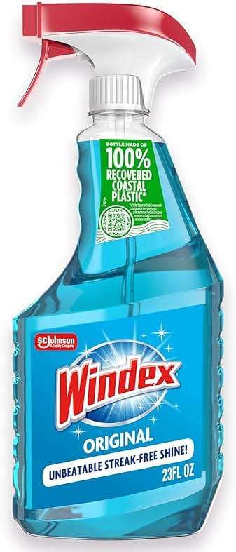 Windex Glass and Window Cleaner Spray Bottle, Packaging Designed to Prevent Leakage and Breaking, Surface Cleaning Spray, Original Blue Scent, 23 Fl Oz - Image 1