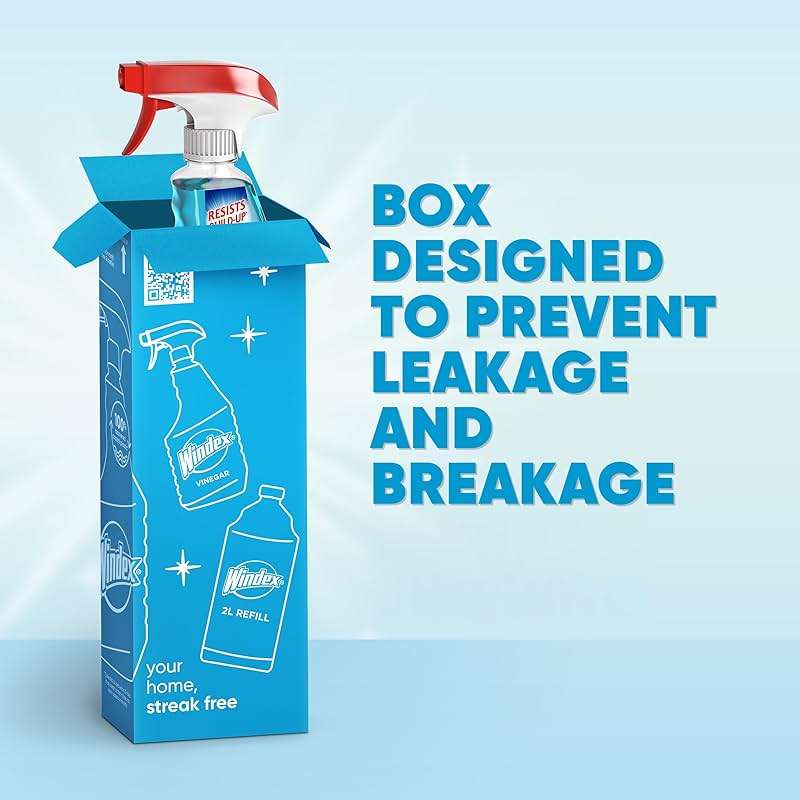 Windex Glass and Window Cleaner Spray Bottle, Packaging Designed to Prevent Leakage and Breaking, Surface Cleaning Spray, Original Blue Scent, 23 Fl Oz - Image 3