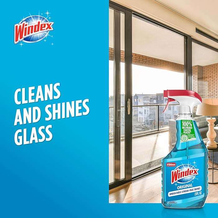 Windex Glass and Window Cleaner Spray Bottle, Packaging Designed to Prevent Leakage and Breaking, Surface Cleaning Spray, Original Blue Scent, 23 Fl Oz - Image 5