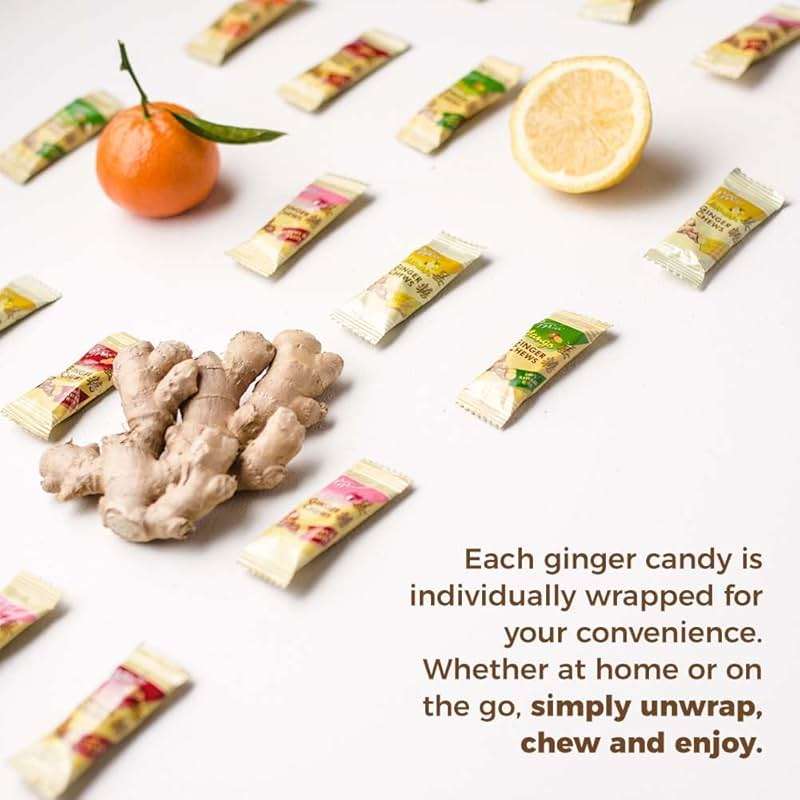 Prince of Peace Ginger Chews Assrted Flavors, 8 oz - Lemon, Lychee, Blood Orange, Mango – Candied Ginger – Candy Pack – Ginger Chews Candy – Natural Candy - Image 5
