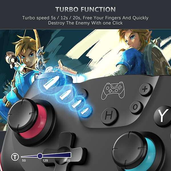 ASTARRY Switch Controller Wireless Switch Pro Controller Compatible with Switch/Switch 2/Lite/OLED Programmable Remote Gamepad Joystick with Wake-up and Turbo（Upgraded Version） - Image 4