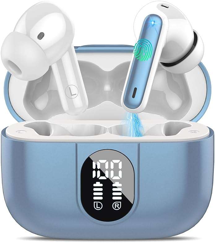 Wireless Earbuds 2024 Bluetooth 5.3 Headphones HiFi Stereo, 40H Playtime in-Ear Earbud, Bluetooth Earbuds with LED Power Display, IP7 Waterproof Wireless Earphones Sport Headset for Android iOS - Image 1