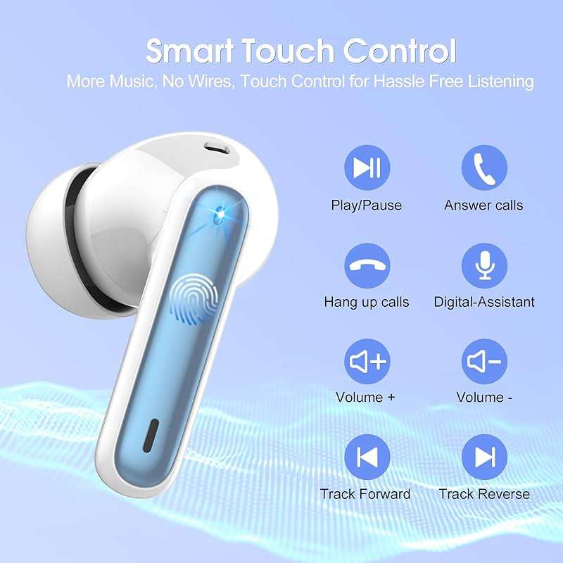 Wireless Earbuds 2024 Bluetooth 5.3 Headphones HiFi Stereo, 40H Playtime in-Ear Earbud, Bluetooth Earbuds with LED Power Display, IP7 Waterproof Wireless Earphones Sport Headset for Android iOS - Image 7