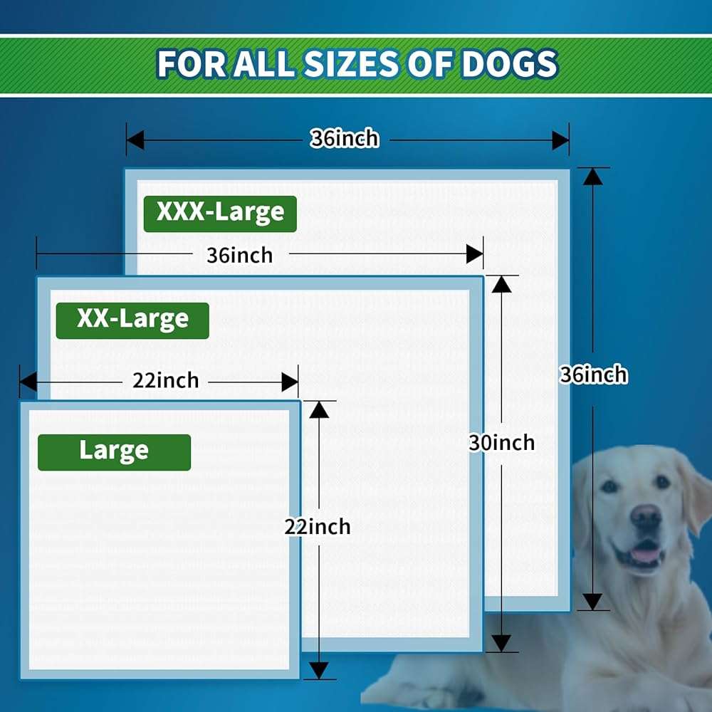 SUNNY DOGGY Pee Pads for Dogs Large 22”x 22”, 120 Count Puppy Pads Pet Training Pads Disposable Upgraded Odor Control, Potty Pads Absorbent and Leak-Proof Dog Housebreaking & Puppy Supplies - Image 2