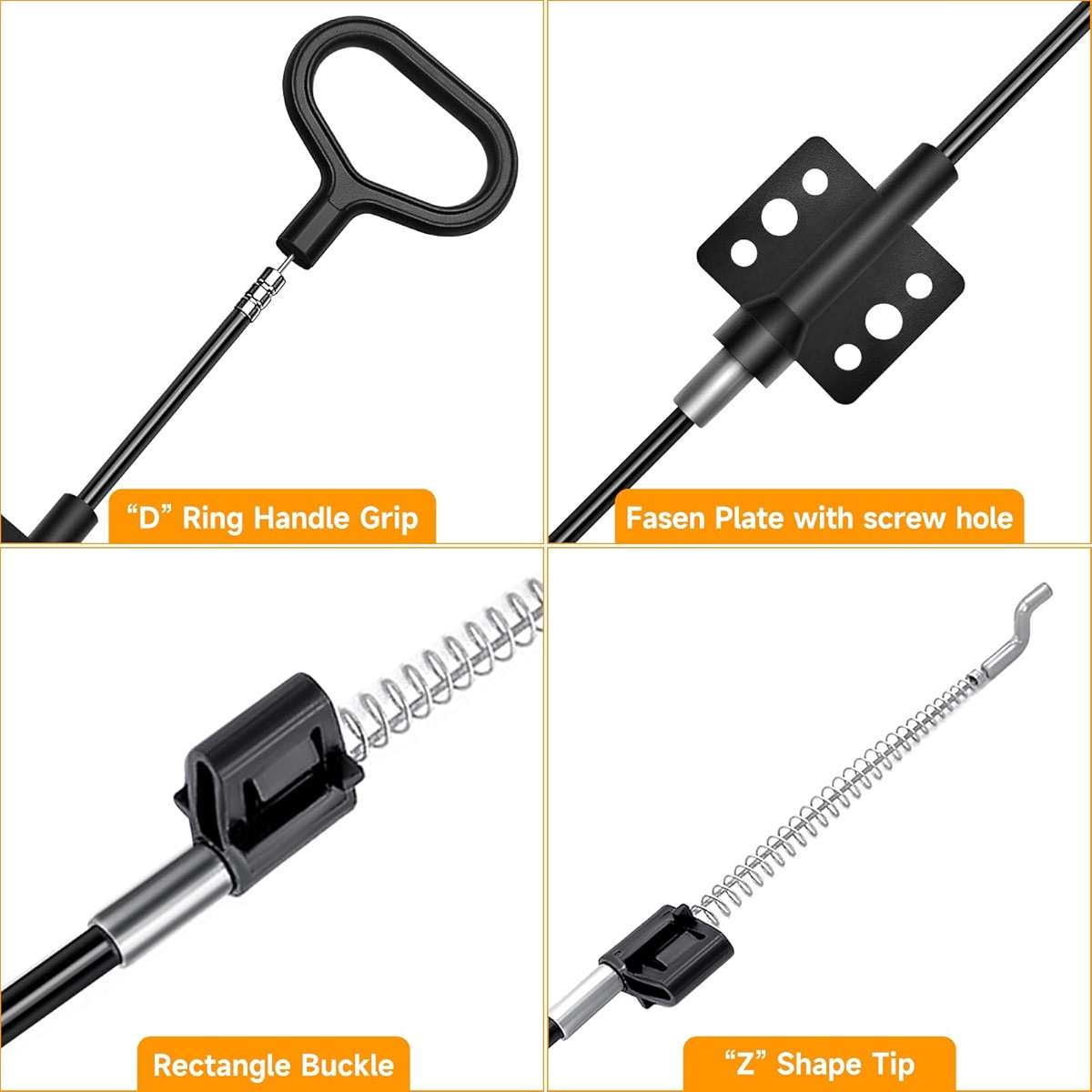 Baridwon Sofa Recliner Parts Pull Cable Replacement, D-Ring Release Pull Handle with S Tip for Couch Sofa Recliner Repair, Exposed Length 4.92Inch - 2 Pack - Image 5