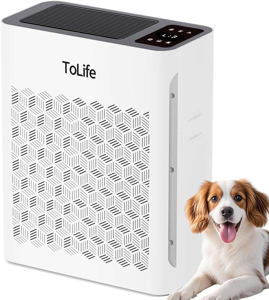Tolife Air Purifier Large Room, HEPA Air Purifiers for Home Pets Hair with Washable Filter, Air Cleaner for Bedroom up to 1095 Ft² Dust Smoke Odor, Sleep Mode, Timer, White - Image 1