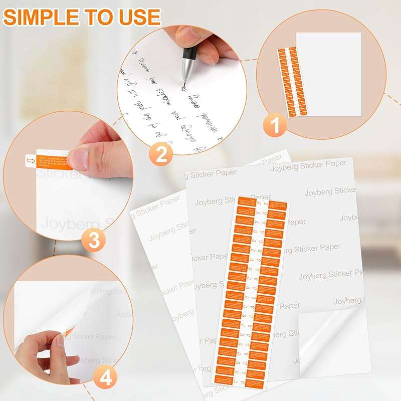 Printable Sticker Paper for Inkjet Printer, 40 Sheets 8.5"x11'' Matte Sticker Printer Paper Full Sheet Labels for Laser/Inkjet Printers, Letter Size - Image 5