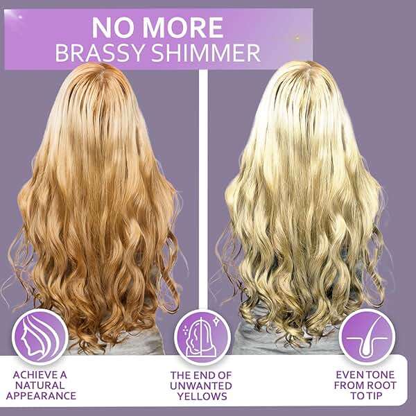 Purple Shampoo - Toner for Blonde Hair - Sulfate and Paraben Free - More Balanced Color Treated, Bleached, Silver, White and Gray Hair - No More Orange, Straw Yellow and Brassy Tones - Women and Men - Image 2