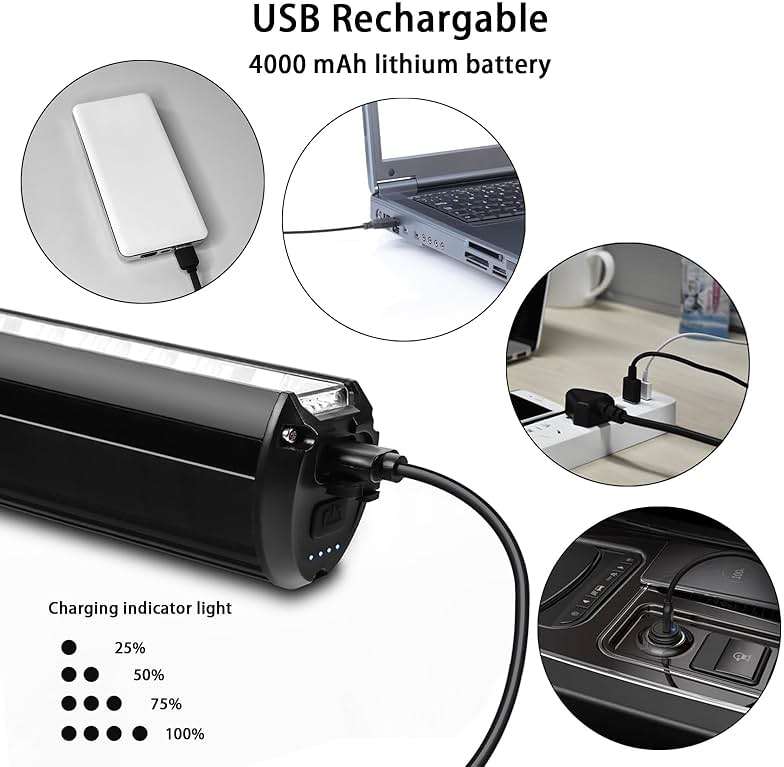 Suruid Super Bright LED Bike Light, USB Rechargeable Bicycle Headlight, Waterproof Bike Headlight, Waterproof Bike Headlight,Daytime Running Light,MTB Off-Road Cycling Commuting - Image 5