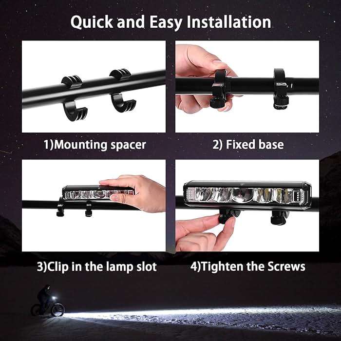 Suruid Super Bright LED Bike Light, USB Rechargeable Bicycle Headlight, Waterproof Bike Headlight, Waterproof Bike Headlight,Daytime Running Light,MTB Off-Road Cycling Commuting - Image 7