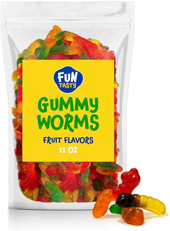 Gummy Worms Candy - 11 Ounce Pack - Assorted Fruit Flavors - Colorful and Playful Halloween Candy for Dessert Decorating and Kids' Parties Favor Bags - Fun Fruity Gummies for Snacking - Image 6