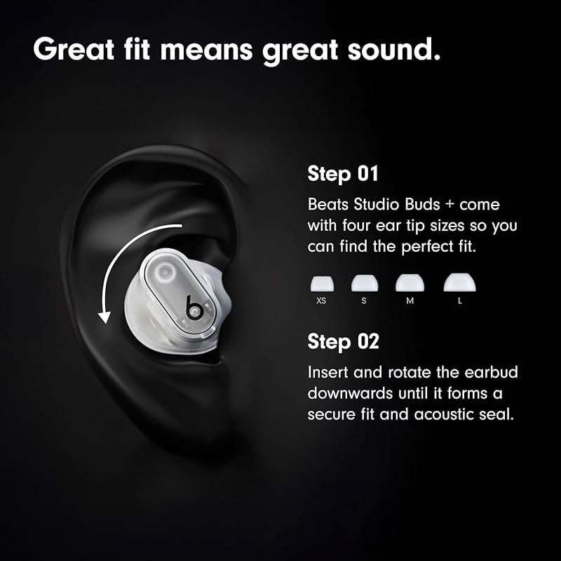 Beats Studio Buds + | True Wireless Noise Cancelling Earbuds, Enhanced Apple & Android Compatibility, Built-in Microphone, Sweat Resistant Bluetooth Headphones, Spatial Audio - Cosmic Silver - Image 2