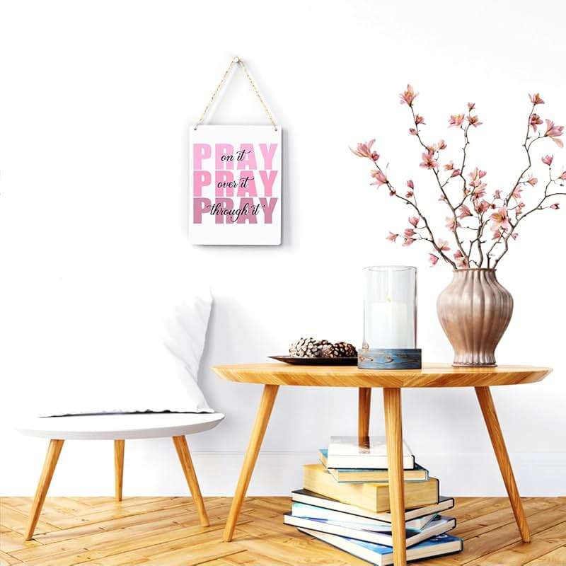 Pink Wall Decor Bible Verse Wall Art Christian Gifts for Women Room Decor for Women Girls Room Decoration Office Wall Decoration for Woman Bedroom Decor for Teen Girls Inspirational Decoration Pray Over It Wall Art - Image 2