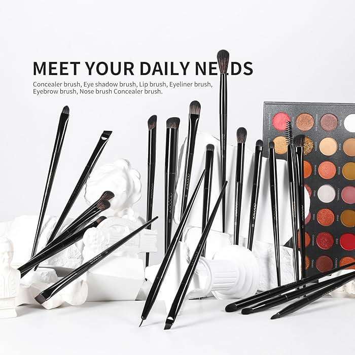 Docolor Makeup Brushes Set Professional 30Pcs Obsidian Makeup Brushes Premium Synthetic Powder Kabuki Foundation Contour Blush Concealer Eye Shadow Blending Eyeliner Crease Eyebrow Make Up Brush Kit - Image 2