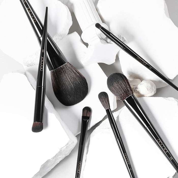 Docolor Makeup Brushes Set Professional 30Pcs Obsidian Makeup Brushes Premium Synthetic Powder Kabuki Foundation Contour Blush Concealer Eye Shadow Blending Eyeliner Crease Eyebrow Make Up Brush Kit - Image 4