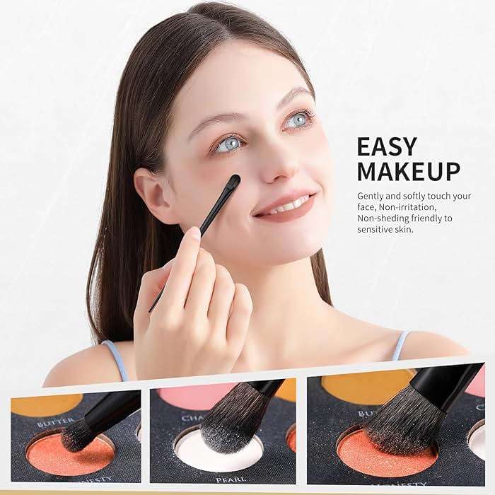 Docolor Makeup Brushes Set Professional 30Pcs Obsidian Makeup Brushes Premium Synthetic Powder Kabuki Foundation Contour Blush Concealer Eye Shadow Blending Eyeliner Crease Eyebrow Make Up Brush Kit - Image 8