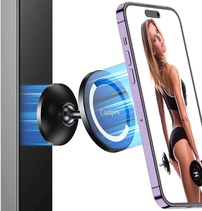 Gym Magnetic Phone Holder Mount for MagSafe【All Metal】Dual Magnetic Phone Holder for Gym Accessories Attach to Metal Surface, Gym Phone Holder Magnet for iPhone 16 15 14 13 Pro Max Gift for Men Women - Image 3