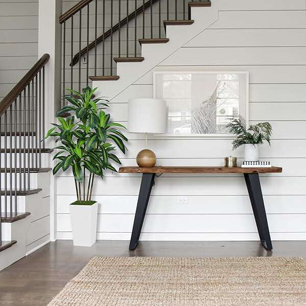 ASTIDY Artificial Dracaena Tree 5FT - Faux Tree with White Tall Planter - Fake Tropical Yucca Floor Plant in Pot - Artificial Silk Tree for Home Office Living Room Decor Indoor - Image 4