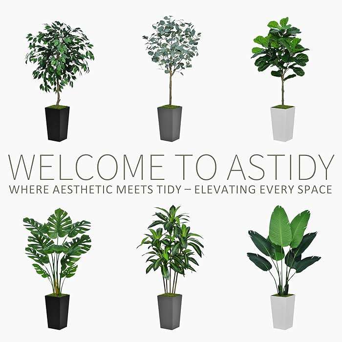ASTIDY Artificial Dracaena Tree 5FT - Faux Tree with White Tall Planter - Fake Tropical Yucca Floor Plant in Pot - Artificial Silk Tree for Home Office Living Room Decor Indoor - Image 5