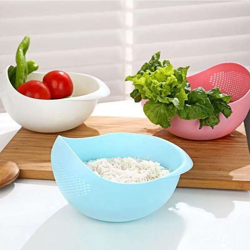 Rice Sieve Plastic Colander Kitchen Drain Basket with Handles Rice Bowl Strainer Strainer Basket Sink Drain Kitchen Tools (pink) - Image 6
