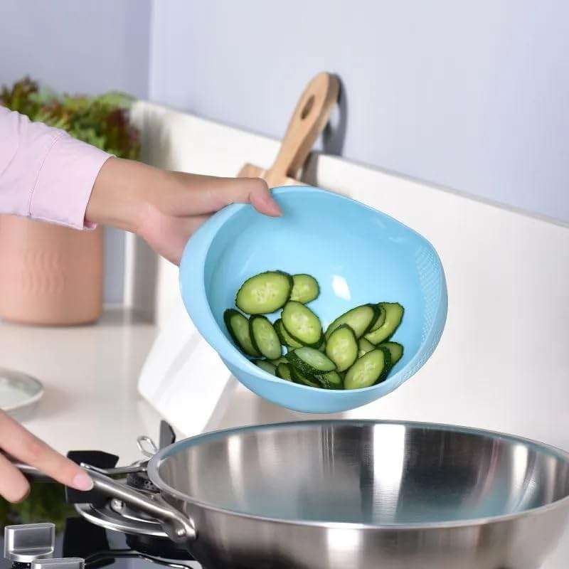 Rice Sieve Plastic Colander Kitchen Drain Basket with Handles Rice Bowl Strainer Strainer Basket Sink Drain Kitchen Tools (pink) - Image 8