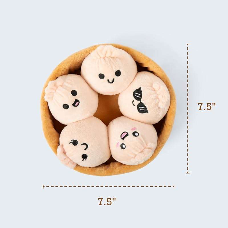 Emotional Support Dumplings by Relatable, Cuddly Stuffed Animals and Toys, Squishy Toys and Plushies, Great Gift Ideas for Loved Ones of All Ages, Includes 5 Plushies with Carrying Basket - Image 3