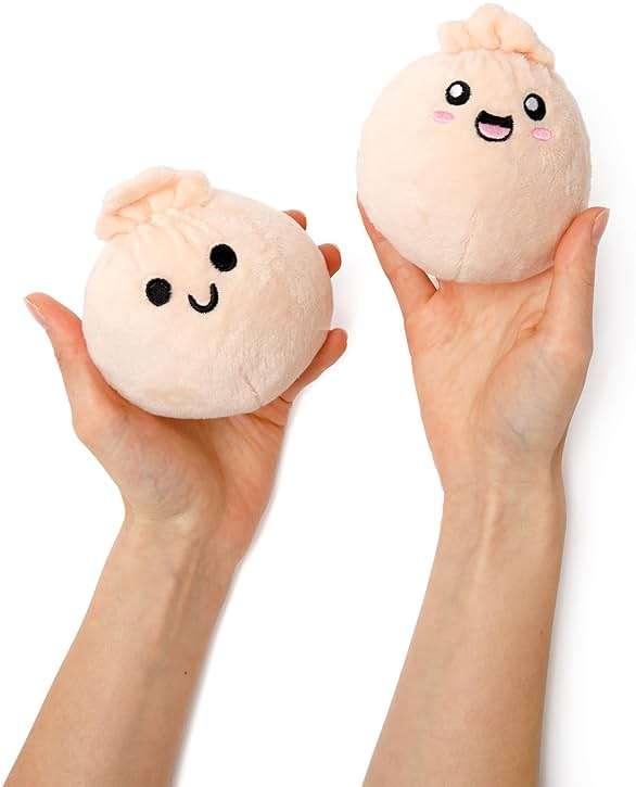 Emotional Support Dumplings by Relatable, Cuddly Stuffed Animals and Toys, Squishy Toys and Plushies, Great Gift Ideas for Loved Ones of All Ages, Includes 5 Plushies with Carrying Basket - Image 4