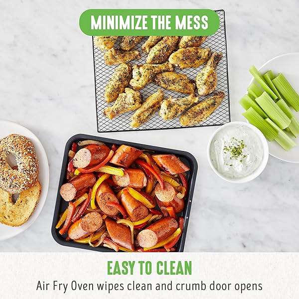 GreenLife Countertop Toaster Oven Air Fryer Stainless Steel, Healthy Ceramic Nonstick, PFAS Free, Tray & Basket, Bake, Broil, Reheat, Adjustable Temp & Time Control, Auto Shutoff, Pink - Image 10