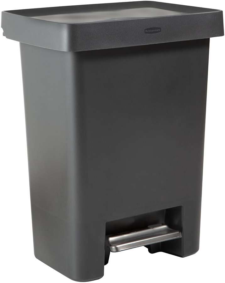 Rubbermaid High-Capacity Step-On Trash Can, 19 Gallon, Single or Dual Stream Trash or Recycling, Charcoal, Stainless-Steel Pedal, for Home/Kitchen/Garage/Apartment - Image 1