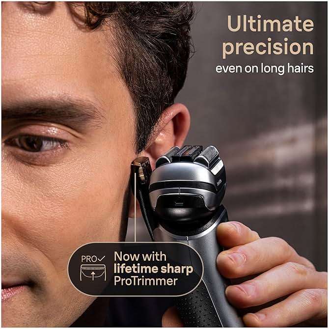 Braun Series 9 PRO+ 9577cc Electric Razor for Men, 5 Pro Shave Elements & Precision Long Hair Trimmer, 6in1 SmartCare Center, PowerCase for Mobile Charging, Wet & Dry, 60min Battery Runtime - Image 6