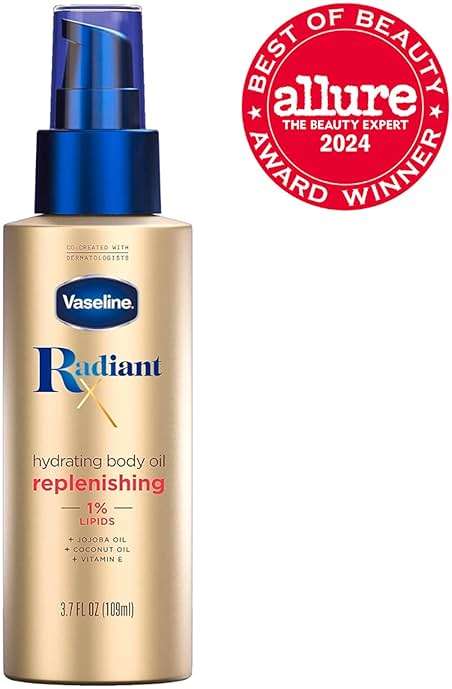Vaseline Radiant X Replenishing and Hydrating Body Oil with 1% Lipids, Jojoba Oil, Coconut Oil, & Vitamin E 3.7 oz - Image 3