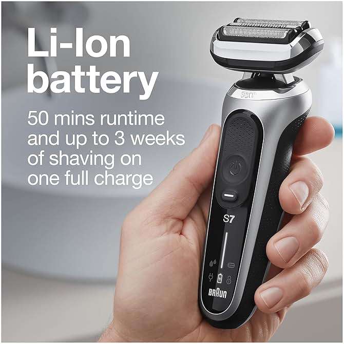 Braun Series 7 7032cs Flex Electric Razor for Men, Wet & Dry, Electric Razor, Rechargeable, Cordless Foil Shaver with Beard Trimmer and Charging Stand, Silver - Image 5