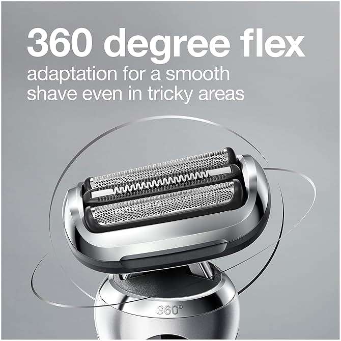 Braun Series 7 7032cs Flex Electric Razor for Men, Wet & Dry, Electric Razor, Rechargeable, Cordless Foil Shaver with Beard Trimmer and Charging Stand, Silver - Image 6